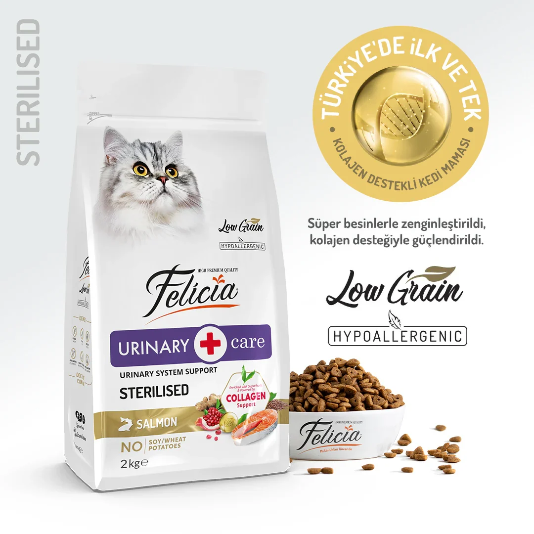 Felicia: Urinary Care Collagen Supported Hypoallergenic Salmon Sterilized Adult Cat Food New Look