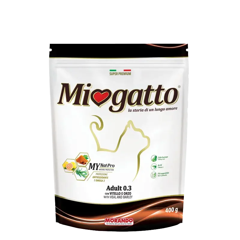 Miogatto: Adult 0.3 Kibble Rich In Natural Chicken With Veal And Barely