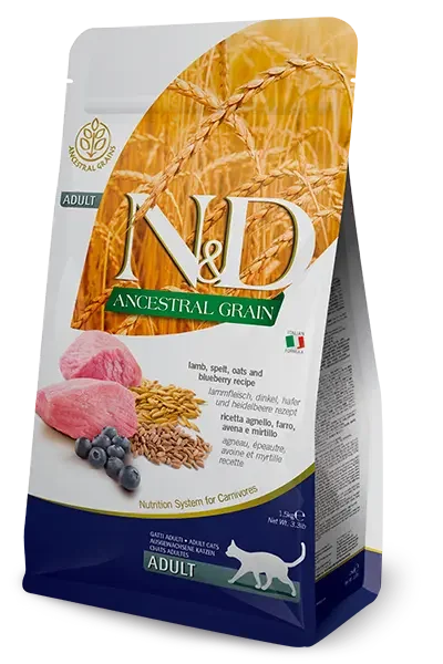 N&D [Natural & Delicious]: Ancestral Grain - Lamb, Spelt, Oats and Blueberry recipe