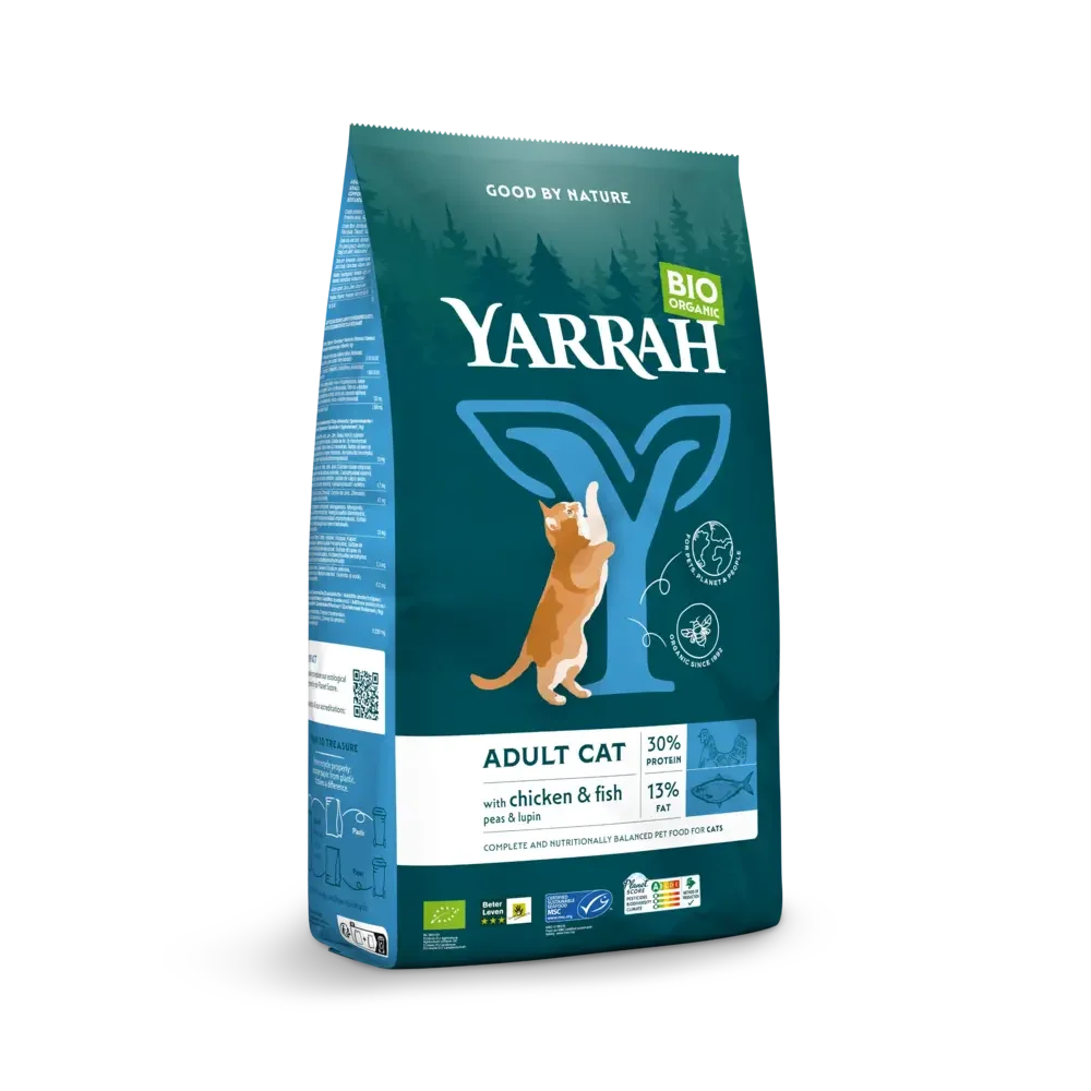 Yarrah: Organic Adult dry cat food with fish