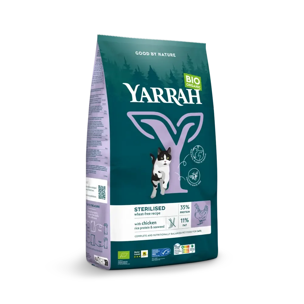 Yarrah: Organic Wheat-Free dry cat food for sterilised cats